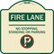 Signmission Fire Lane No Stopping Standing or Parking Heavy-Gauge Aluminum Sign, 18" x 18", TG-1818-24001 A-DES-TG-1818-24001 - alternate 1